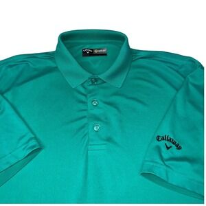 Callaway Opti Dri Mens Golf Polo Shirt Teal Short Sleeve Performance M